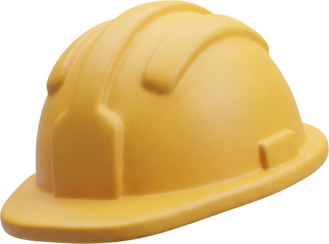 Yellow construction helmet