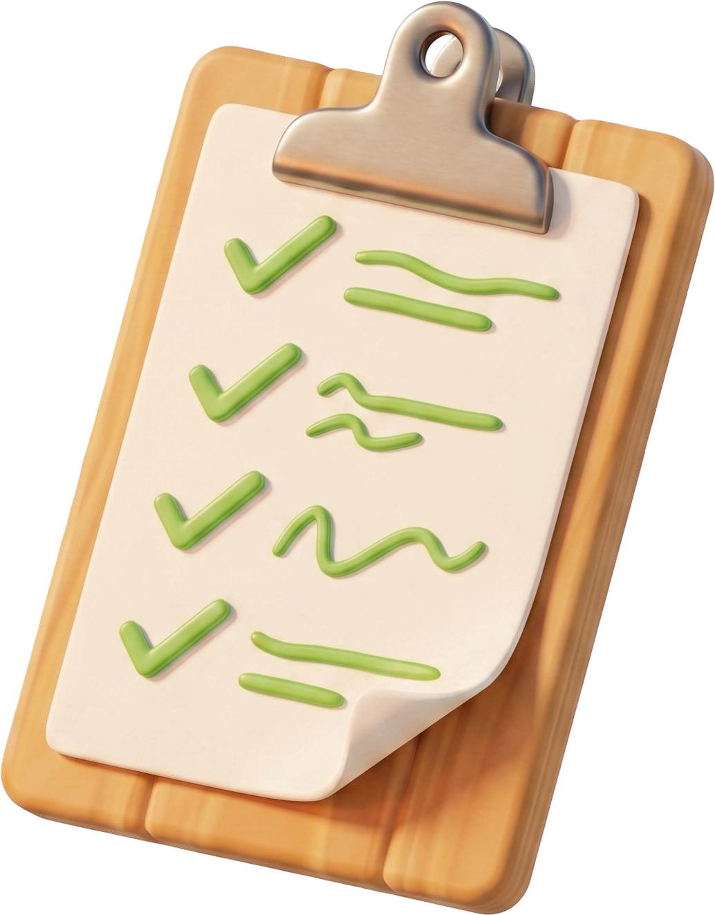 A clipboard with completed chore checkmarks
