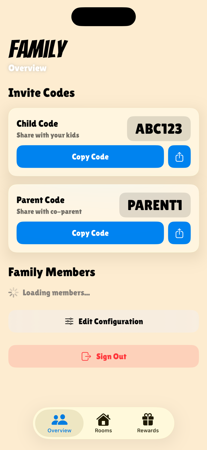 Parent dashboard