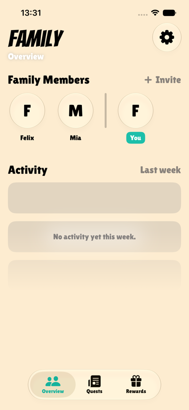 Picobello family overview screen