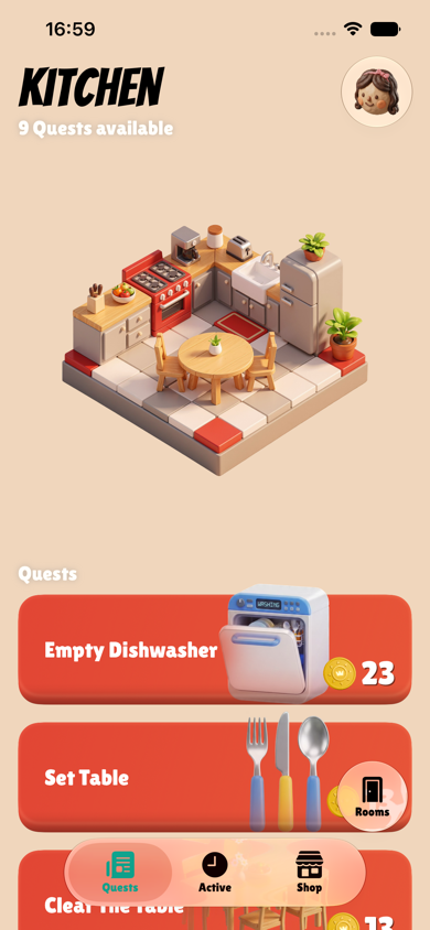 Picobello kitchen quest screen